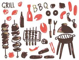 Barbecue composition with text. Vector design.