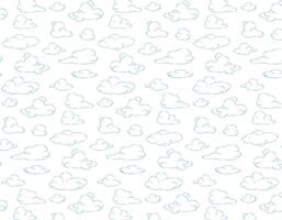 Clouds seamless pattern hand-drawn illustration, line pattern of clouds vector