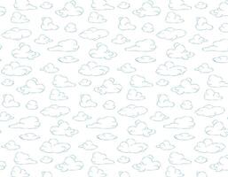 Clouds seamless pattern hand-drawn illustration, line pattern of clouds vector