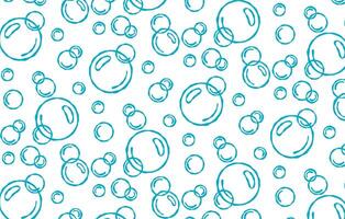 Bubbles vector seamless pattern with flat line icons.  Soap with foam and bubbles. Vector icon or symbol.  Bubbles hand drawn illustration. Line water drops in sketch style.