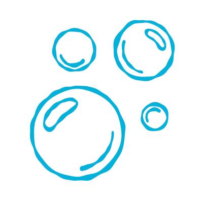 Water bubble doodle. water bubble illustration with hand drawn doodle cartoon style vector, Oxygen bubbles in water.Vector illustration