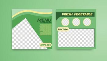 vegetable social media template vector