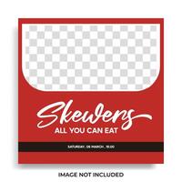 all you can eat social media post vector