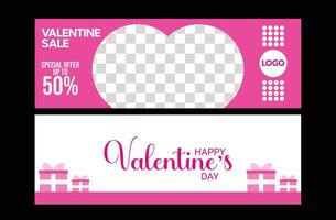 diseño de banner de venta de san valentín vector