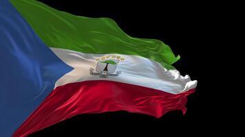 3d animation of the national flag of Equatorial Guinea waving in the wind. video