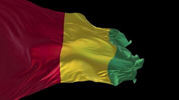 3d animering av de nationell flagga av guinea vinka i de vind. video