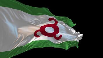 3d animation of the national flag of Ingushetia waving in the wind. video