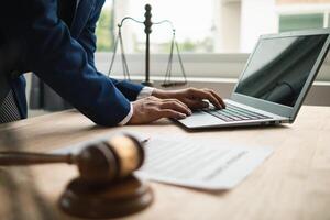 Lawyers are providing legal advice to those seeking legal assistance to understand the rules correctly to prevent unintentional wrongdoing. Concept for seeking legal advice from a team of lawyers photo