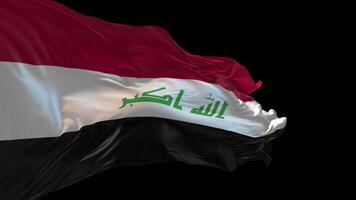 3d animazione di il nazionale bandiera di Iraq agitando nel il vento. video