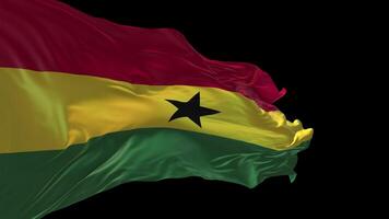 3d animering av de nationell flagga av ghana vinka i de vind. video