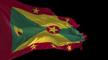 3d animering av de nationell flagga av grenada vinka i de vind. video