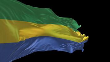 3d animation de le nationale drapeau de Gabon agitant dans le vent. video