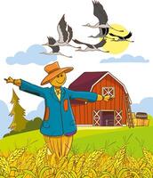 ilustración de migratorio aves volador en dibujos animados estilo.vector ilustración de migratorio aves en el cielo en naturaleza paisaje. vector