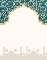 Abstract Islamic background template vector with text space.