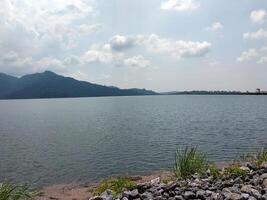 landscape view of Khundan Prakanchon Dam, Nakhon Nayok Province photo