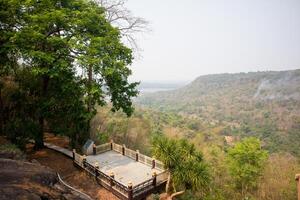 landscape view of Tham Pha Nam Thip Non-hunting Area at Roi Et province, Thailand photo