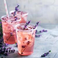 AI generated Cocktail of lavender flower photo