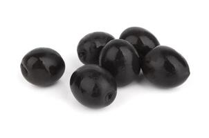 negro aceitunas en blanco foto