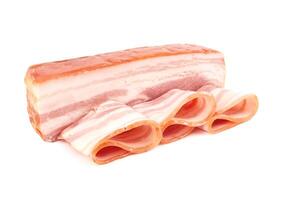 pork bacon on white photo