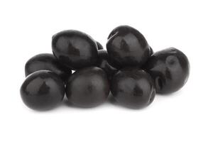 negro aceitunas en blanco foto