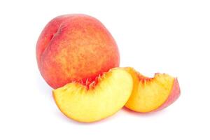 peach fruit on white photo