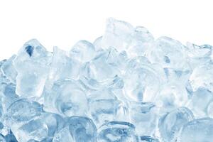 Ice cubes on white photo