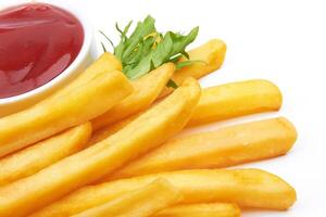 French fries on white photo