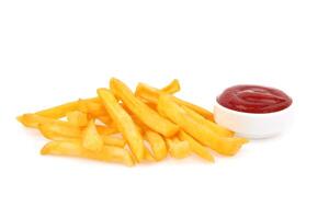 French fries on white photo