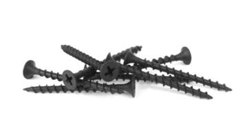 black screws on white photo