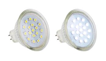 LED lámpara en blanco foto