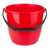 Red bucket on white photo