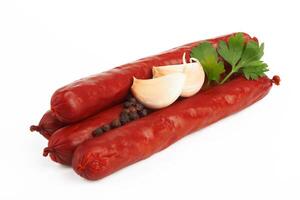 Sausage on white photo