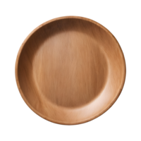 AI generated Empty wooden plate from top perspective against transparent background isolated png