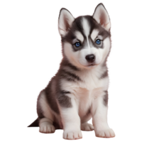 AI generated Picture of an adorable husky puppy isolated png