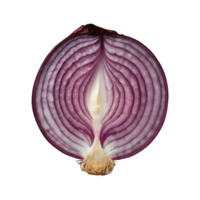 AI generated Top view of isolated red onion slice on transparent background png