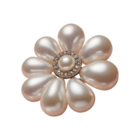 AI generated Scarf accessory featuring a pearl brooch isolated png