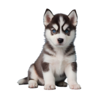 ai généré image de un adorable rauque chiot isolé png