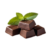 ai généré menthe foncé Chocolat sur transparent Contexte isolé png