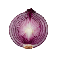 AI generated Top view of isolated red onion slice on transparent background png