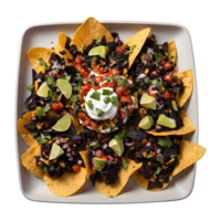 ai genererad svart nachos med en mexikansk vrida isolerat png