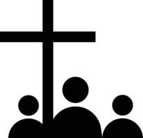 Christian Congregation and Cross, Praying Icon vector