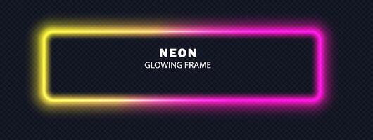 Gradient blurred frame with copy space. Fluid vivid gradients banners, posters. Pink yellow Color neon template vector