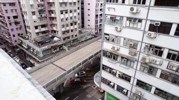 A multi level road in Hong Kong in the middle of skyscrapers video