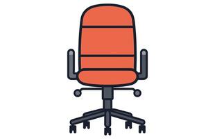 office chairs vector illustration, Office chair or desk chair in various points of view illustration