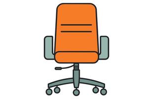 office chairs vector illustration, Office chair or desk chair in various points of view illustration