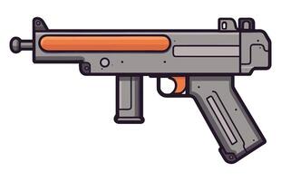 Submachine gun vector, submachine machine hand gun weapons stock vector illustration