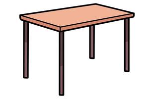 Wooden table isolated illustration, table wooden home modern decoration furniture vector