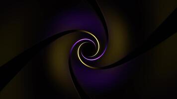 violet et Jaune sens inverse spirale néon tunnel Contexte vj boucle video