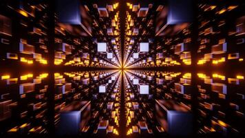 Light Blue and Orange Abstract Cubic Dimension Background VJ Loop video