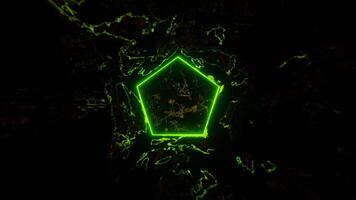 Green Pentagon Liquid Effect Background Loop Animation video